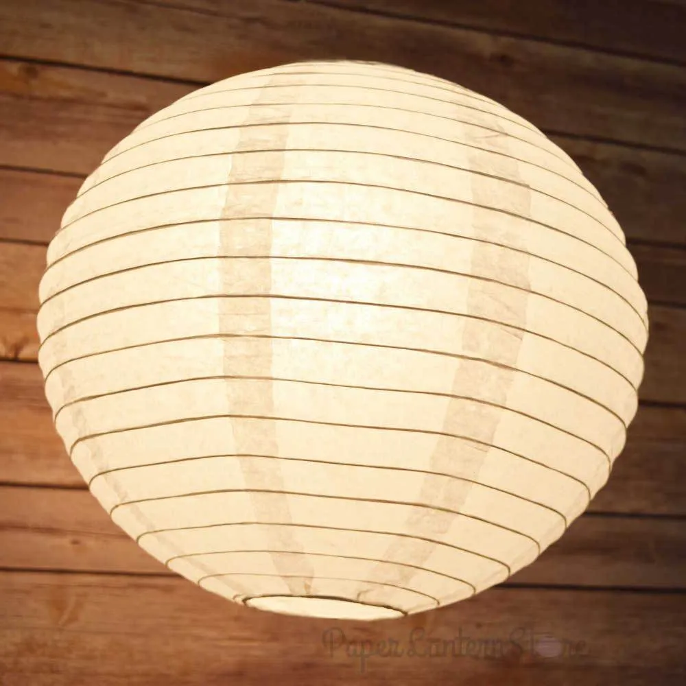 12" Wedding Paper Lantern String Light Decoration COMBO Kit (21 FT, EXPANDABLE, White Cord)