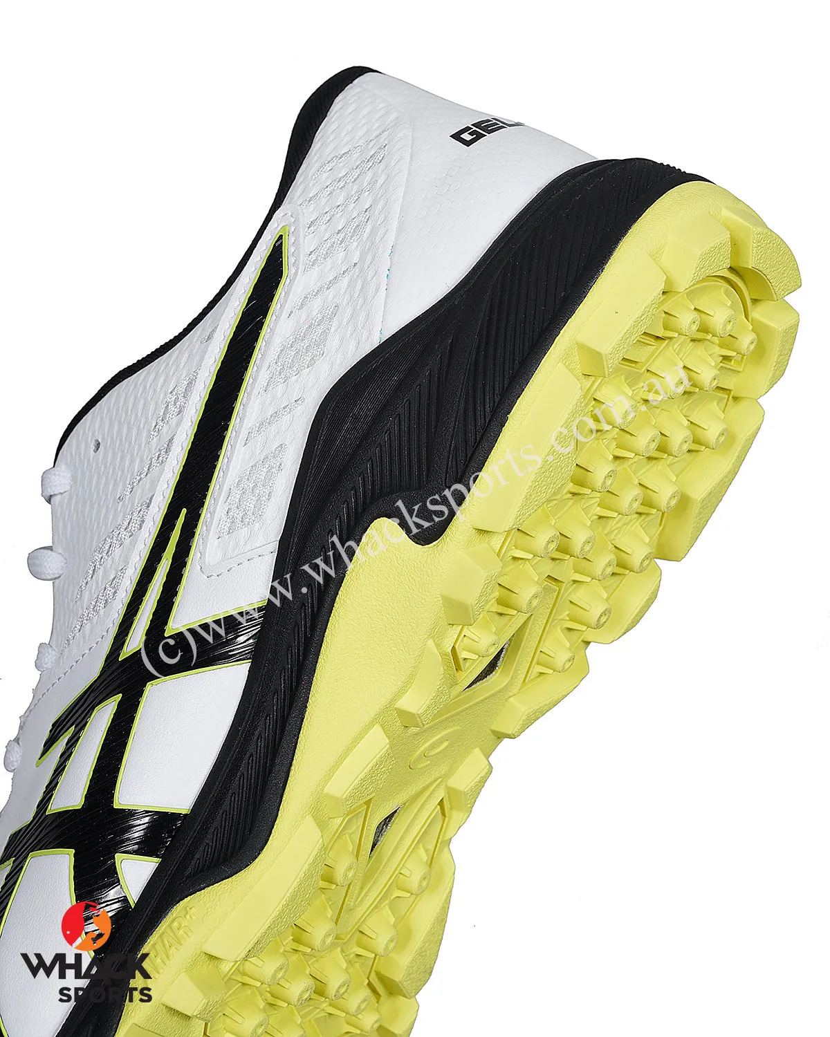 ASICS Gel Peake - Rubber Cricket Shoes - White/Glow Yellow