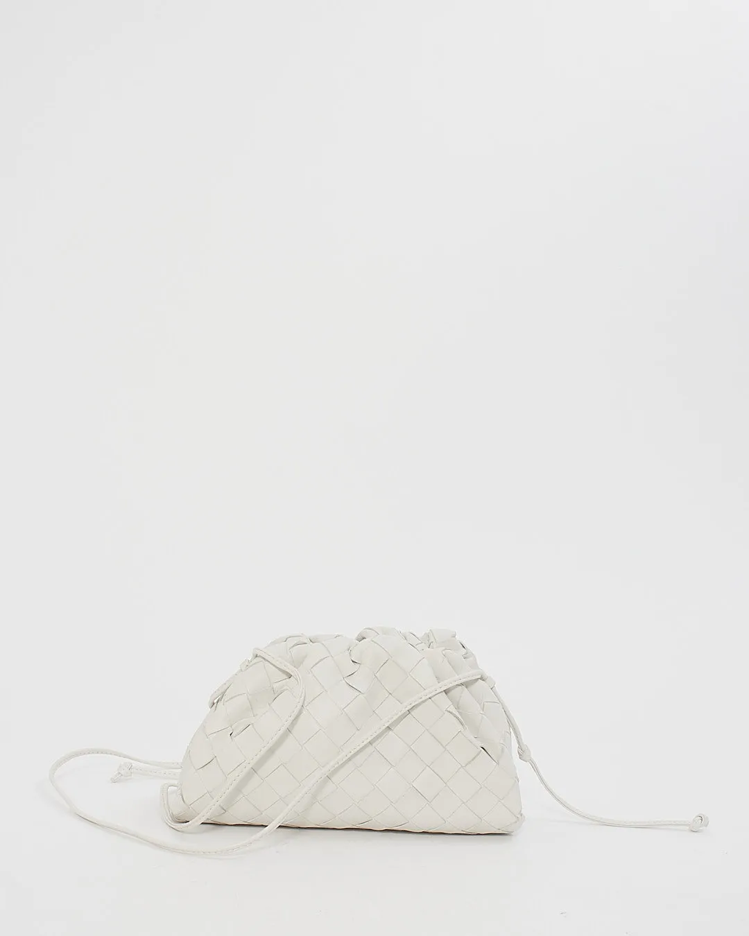 Bottega Veneta White (Chalk) Intrecciato Leather The Mini Pouch Bag