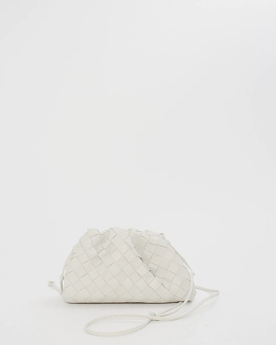 Bottega Veneta White (Chalk) Intrecciato Leather The Mini Pouch Bag