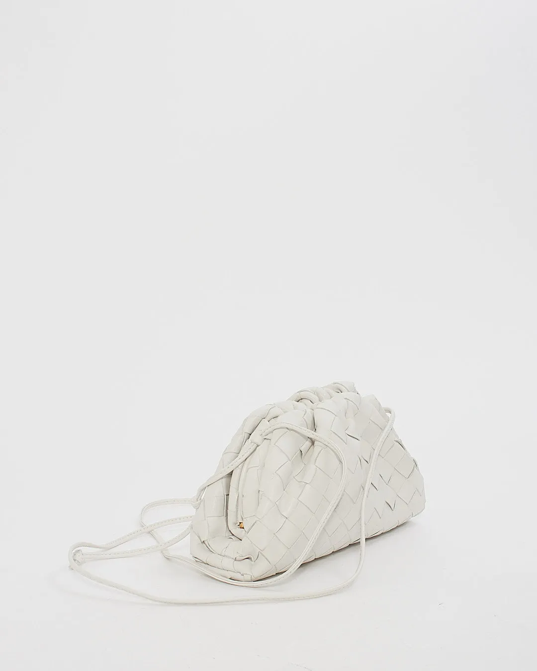 Bottega Veneta White (Chalk) Intrecciato Leather The Mini Pouch Bag