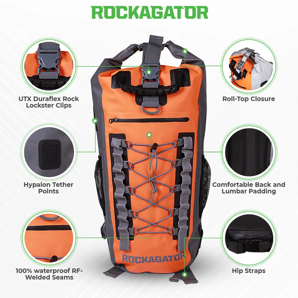 BUNDLE SPECIAL Rockagator Hydric Series 40 Liter STORM Waterproof Backpack & 2 DRY BAGS