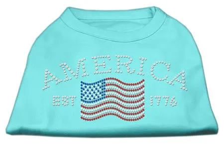 Classic American Rhinestone Shirts Aqua XXXL (20)