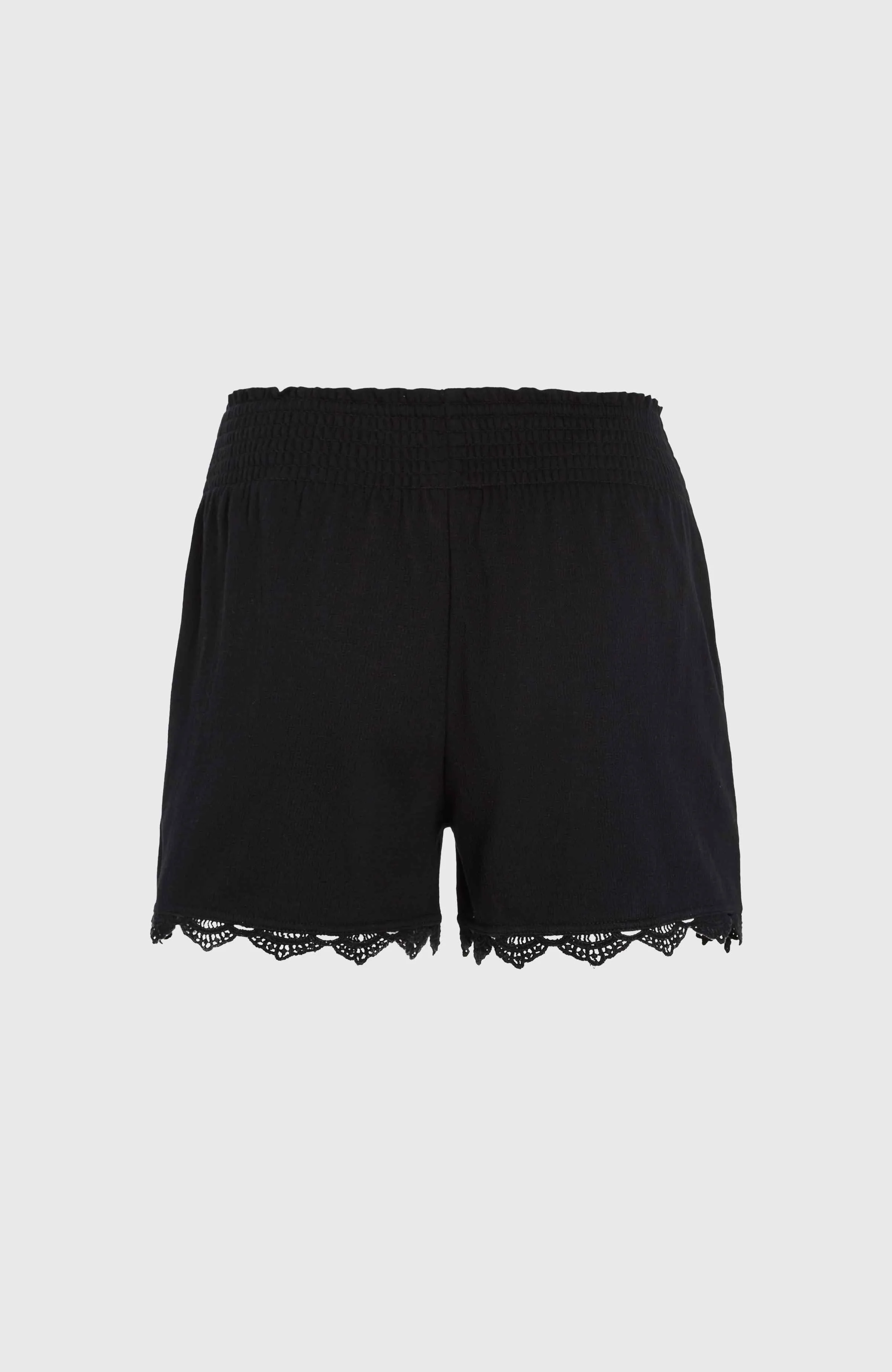 Essentials Ava Smocked Shorts | Black Out