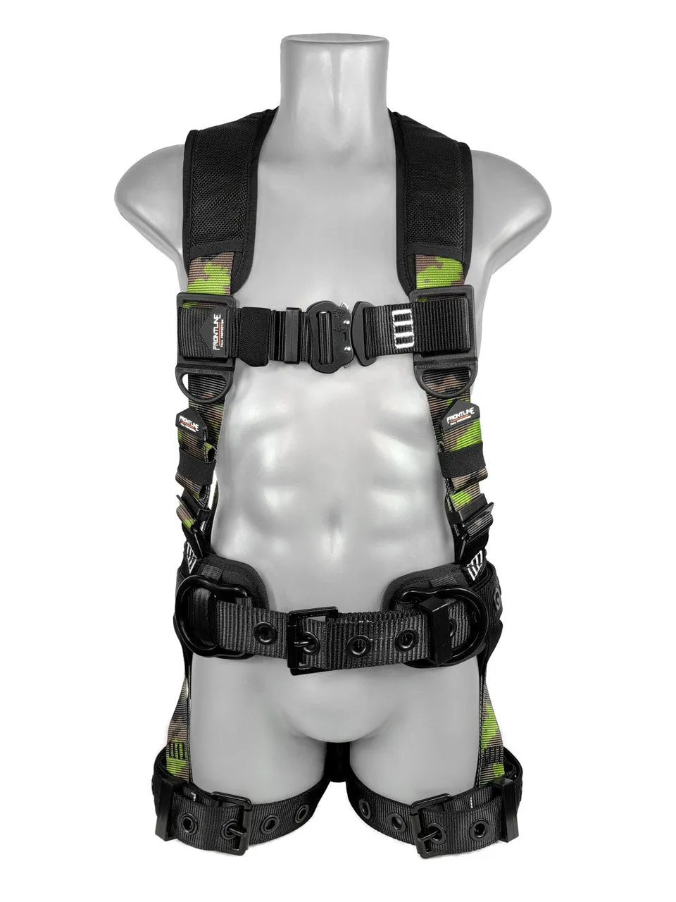 Frontline 110CTB-CF Camouflage Full Body Harness with Aluminum Hardware and Suspension Trauma Straps S