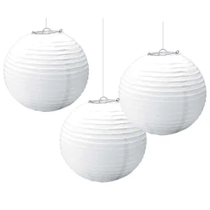 Frosty White Round Paper Lanterns