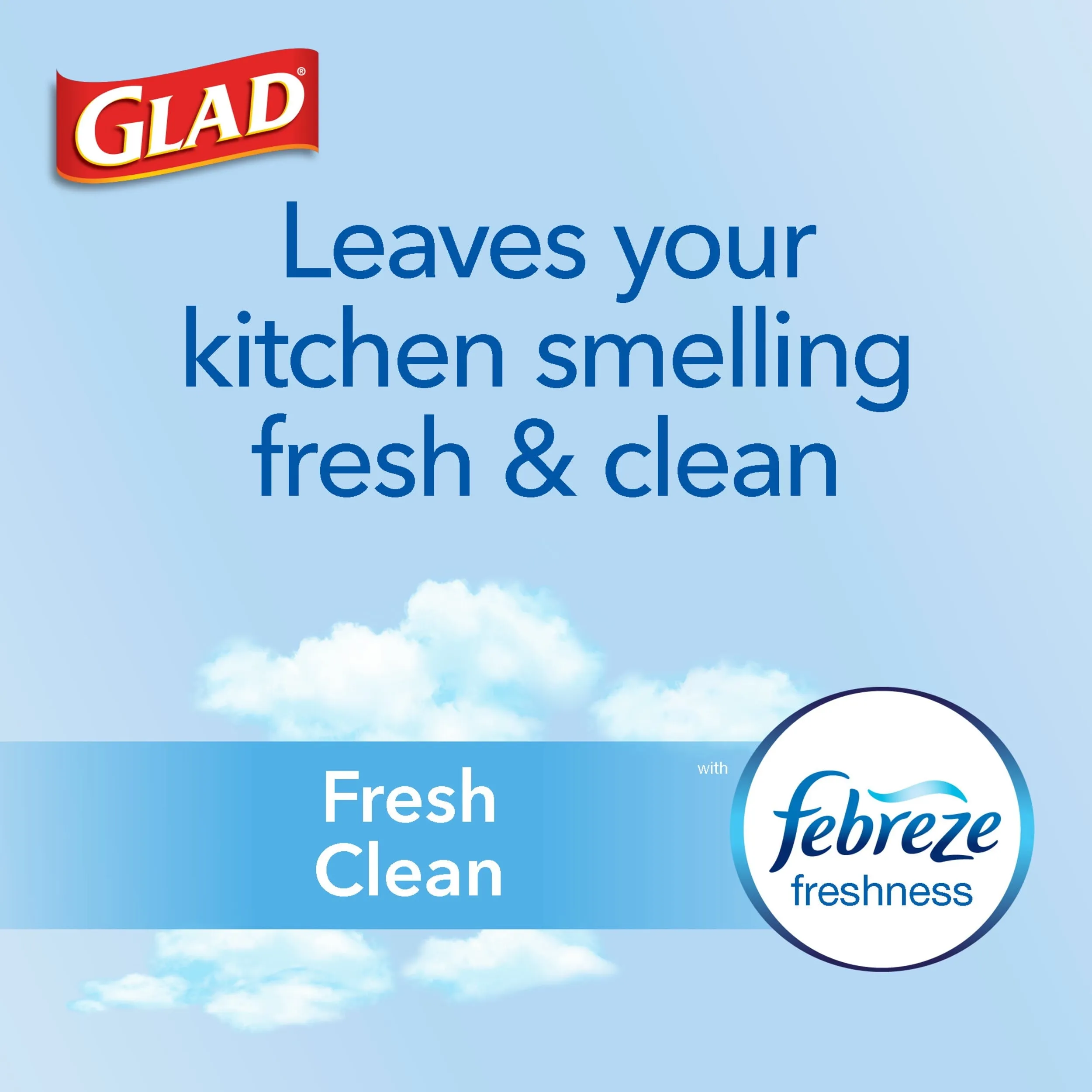 Glad 13 Gallon Tall Kitchen Trash Bags, OdorShield, Fresh Clean, 80 Bags