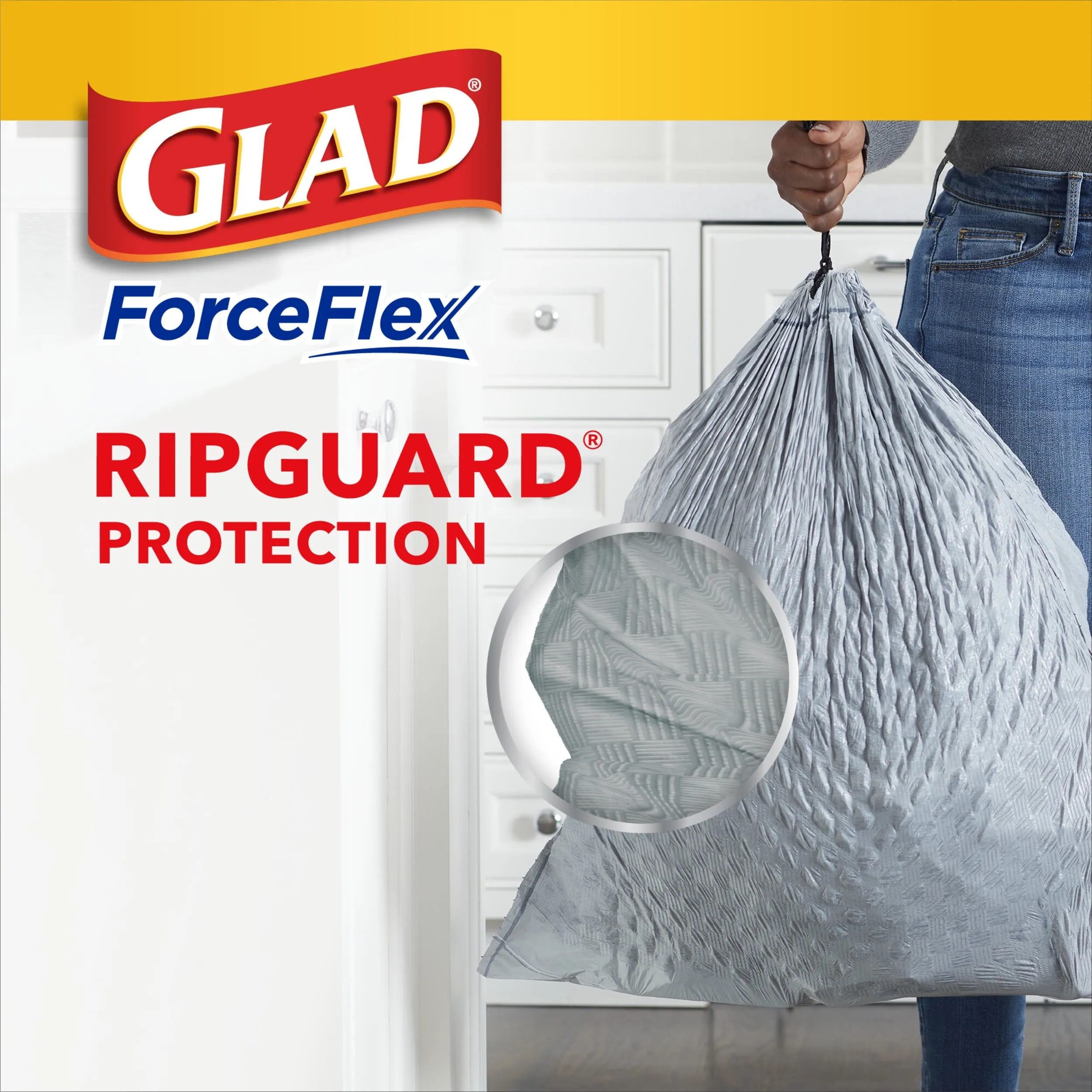 Glad 13 Gallon Tall Kitchen Trash Bags, OdorShield, Fresh Clean, 80 Bags