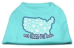 God Bless USA Screen Print Shirts Aqua L (14)