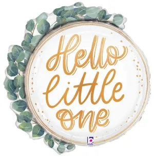 Hello Little One Eucalyptus Wreath SuperShape Mylar Balloon 26" | 1ct