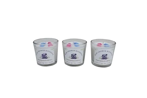 Help Them Shine Baby Shower Premium Soy Wax Scented Candle Natural Fragrance | Smoke and Paraffin Free | Soy Wax | Glass Jar | Clean Burn | Luxury and Elegance | Long Burn| Home Decor Set of 3 Piece