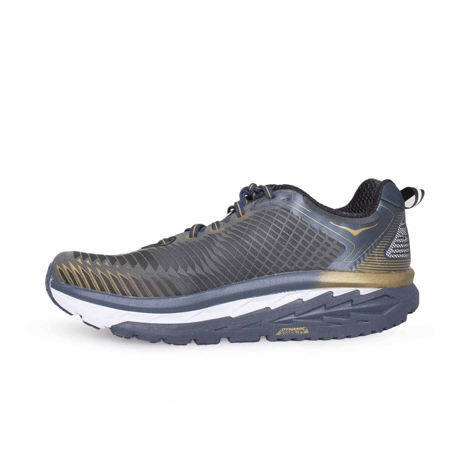 Hoka Arahi Midnight Navy Metallic Gold Shoes