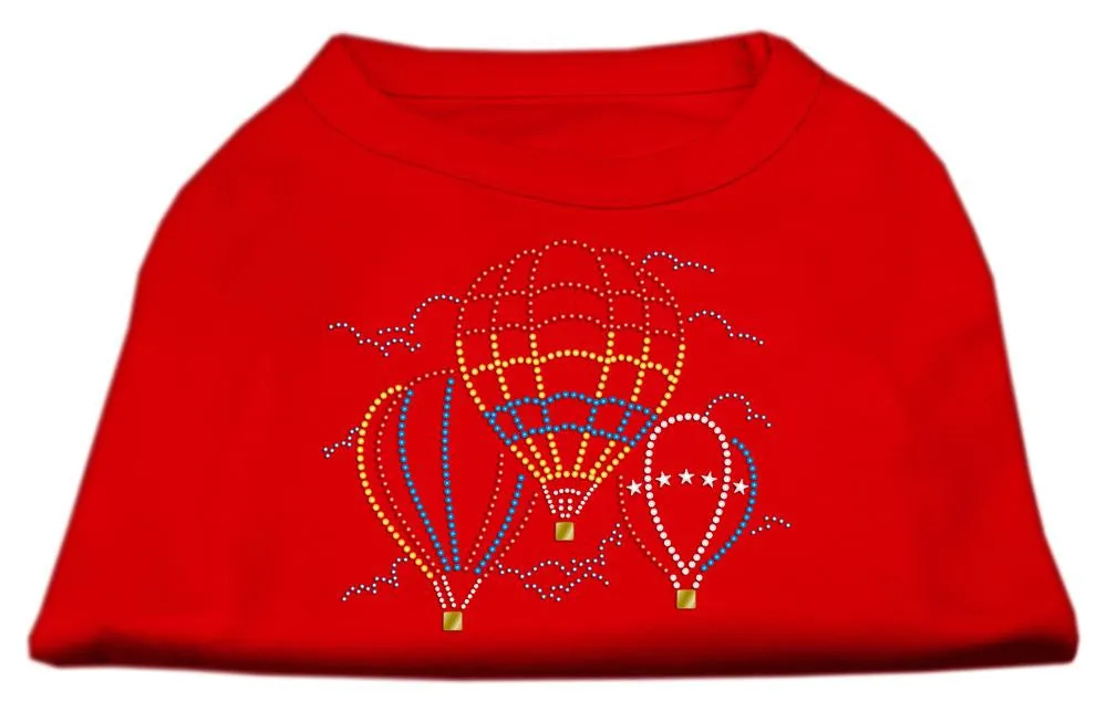 Hot Air Balloon Rhinestone Shirts Red M (12)