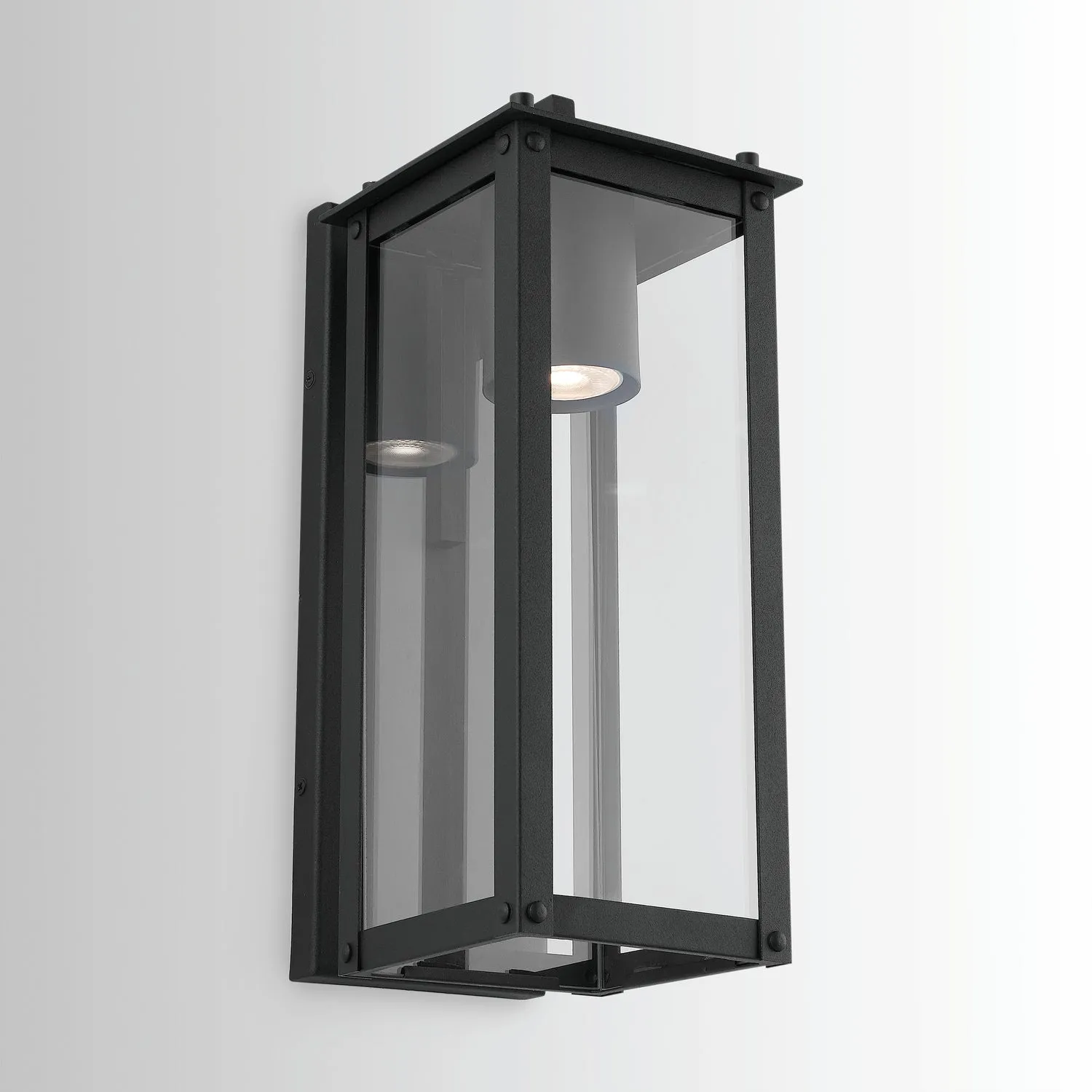 Hunt Coastal Outdoor Wall Lantern - Small 15" - Black - Night Sky