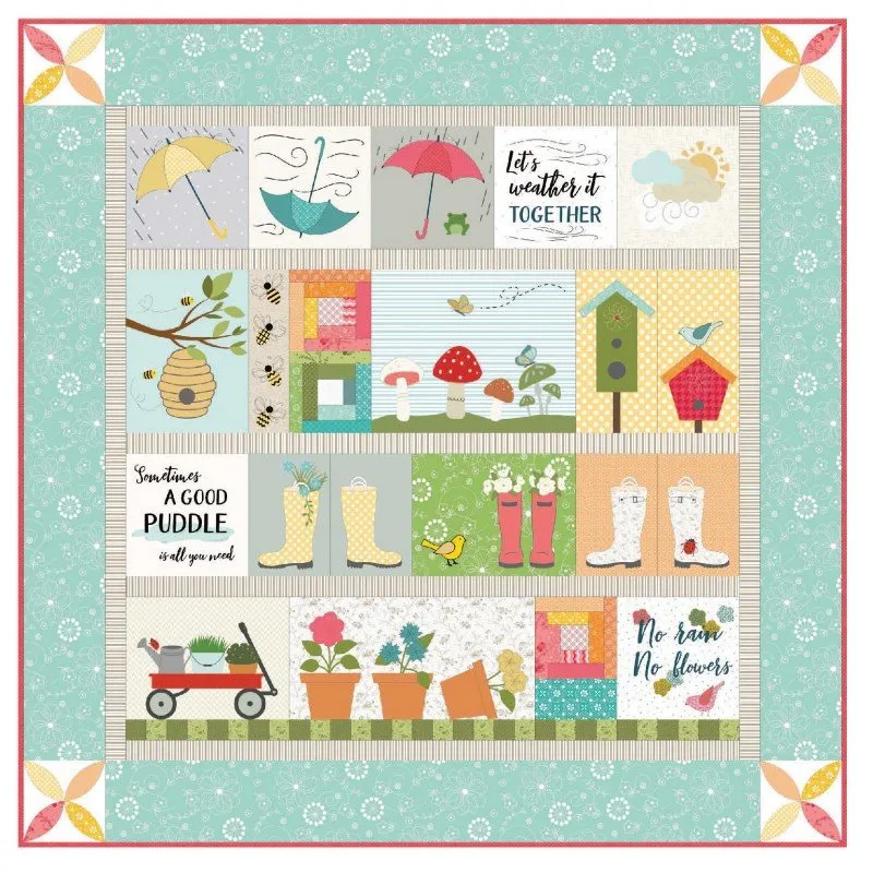 Kimberbell Spring Showers Quilt - Designs, embellishment kits and fabrics