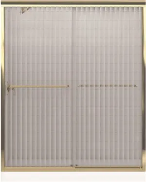 Kohler Fluence Sliding Shower Door With 1/4 In. Thick Crystal Falling Lines Glass' Brushed Bronze