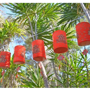 Large Red Chinese Prosperity Lanterns - Pack of 12