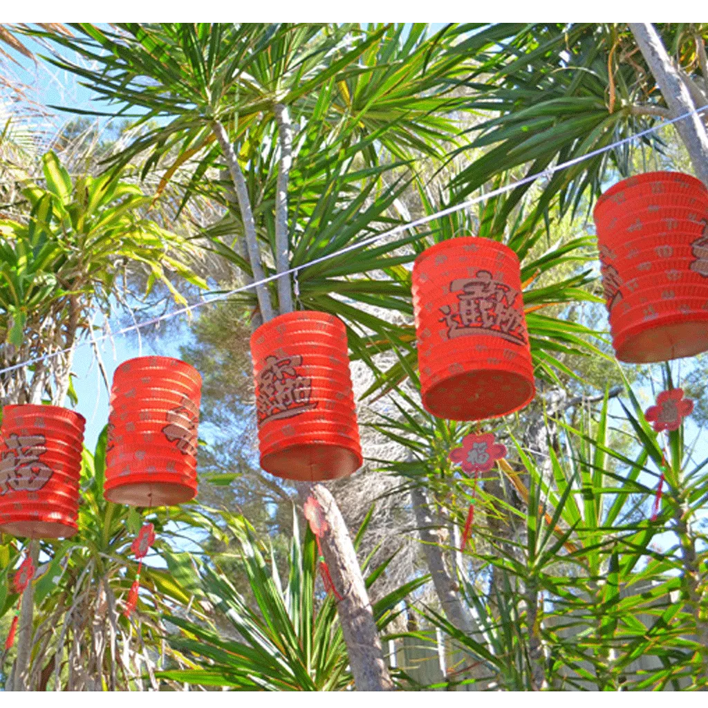 Large Red Chinese Prosperity Lanterns - Pack of 12