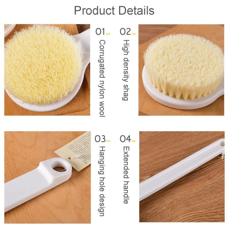 Longhandled Scrubbing Tool for a Comfortable Shower Experience