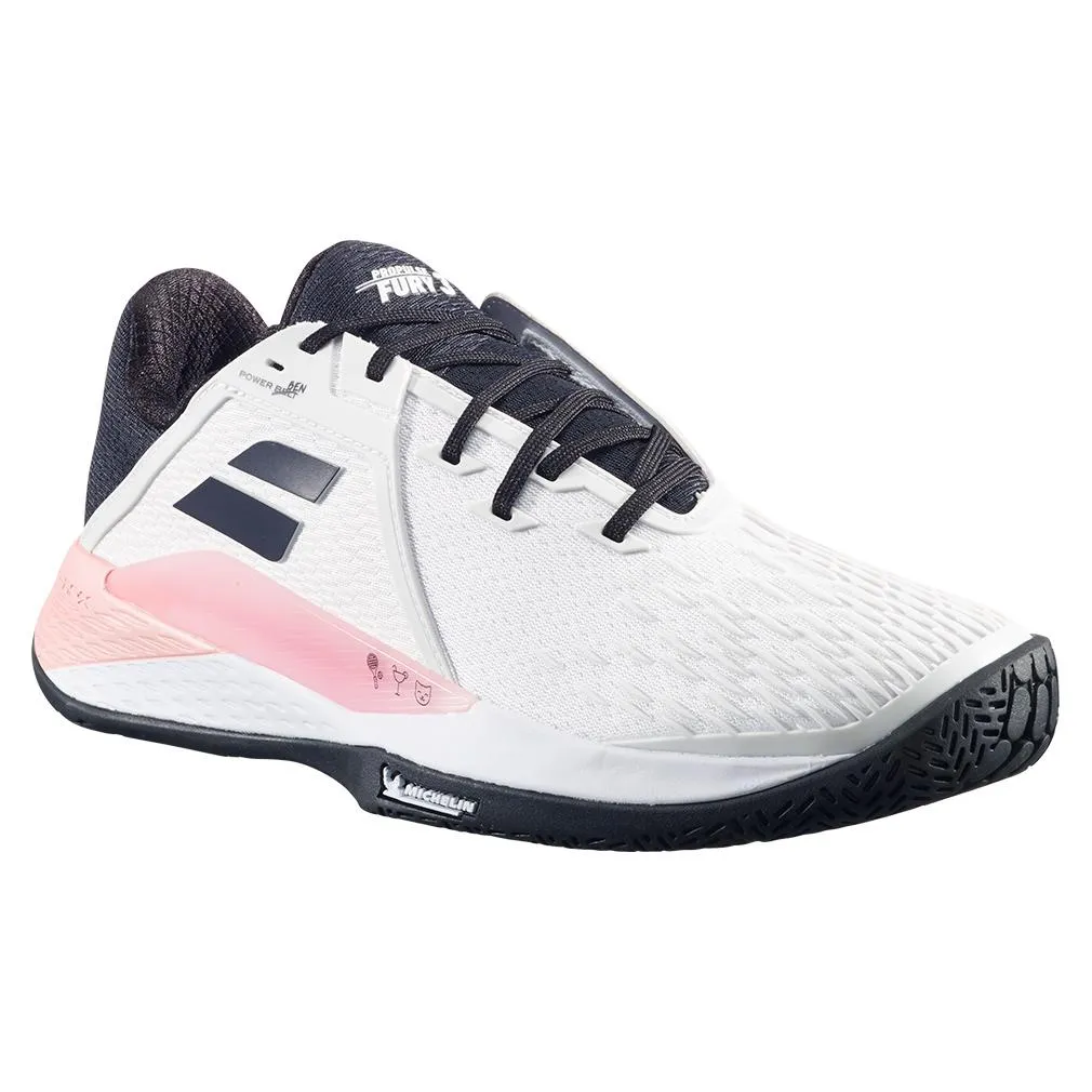 Men`s Propulse Fury 3 Tennis Shoes White and Pink