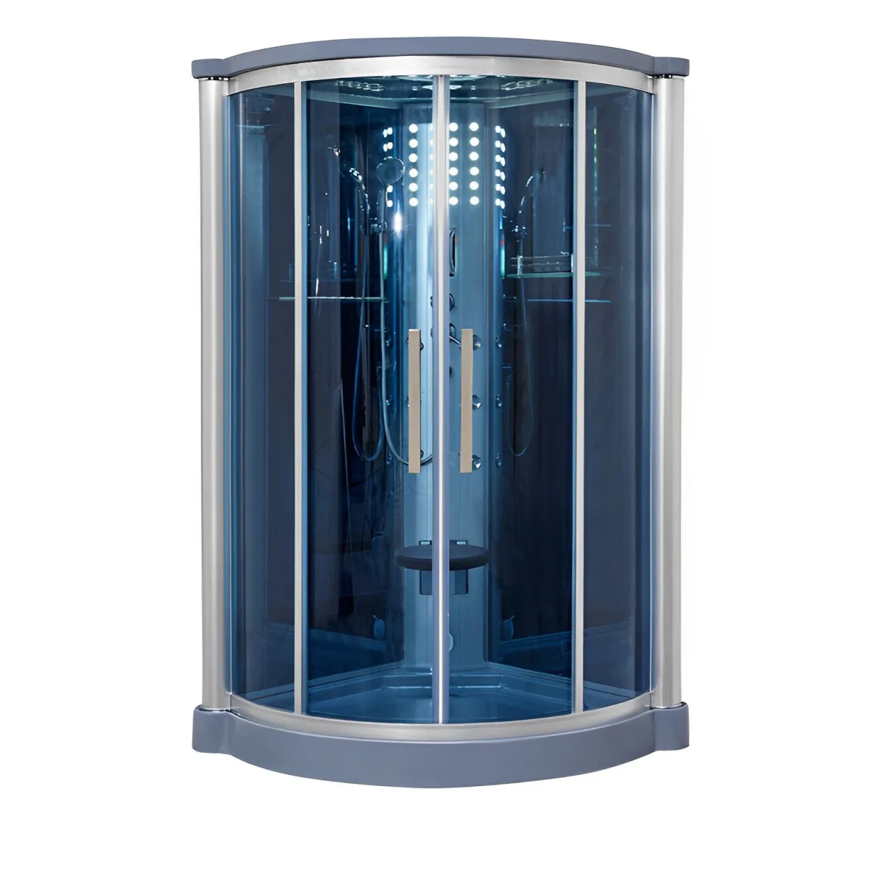 Mesa WS-801L 1 Person Corner Steam Shower - 42"L x 42"W x 85"H (Blue Glass)