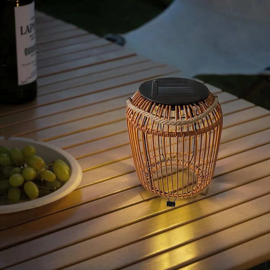 Outdoor Cylinder Shaped Table Top Solar Lantern