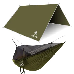 Pathfinder Nylon Tarp & Hammock Combo - OD Green