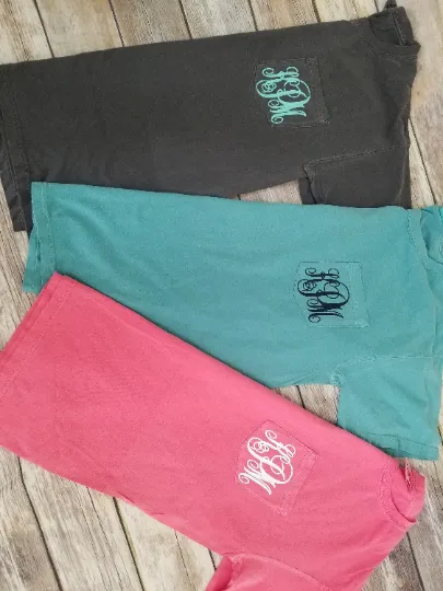 Pocket Monogram Comfort Colors Shirt