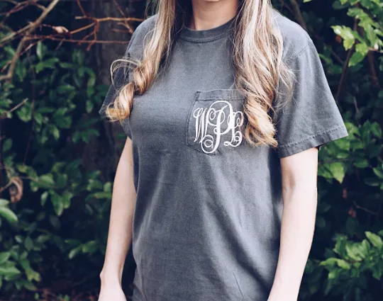 Pocket Monogram Comfort Colors Shirt