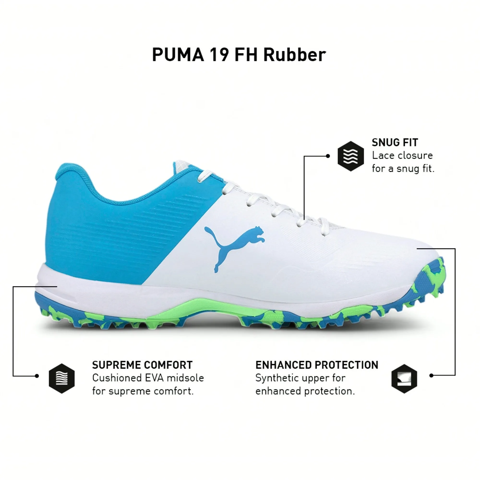 Puma Cricket Shoes One 8, Blue/Green