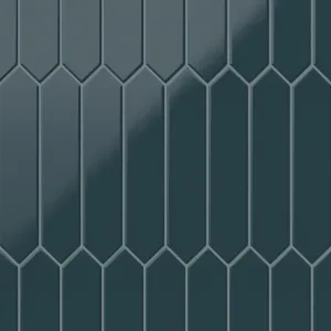 Reagan 2x10 Glossy Ceramic Picket Tile in Teal