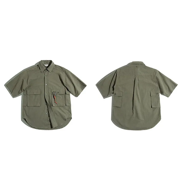 Retro Oversize Outdoor Green Shirts