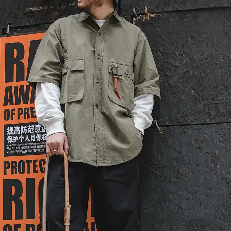 Retro Oversize Outdoor Green Shirts