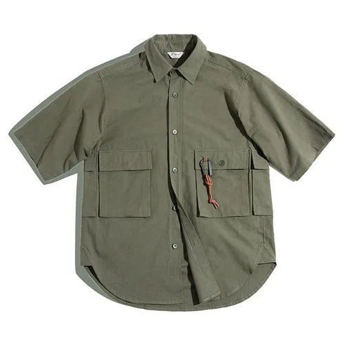 Retro Oversize Outdoor Green Shirts