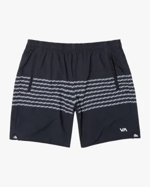 RVCA Yogger Stretch Athletic Shorts 17" - Black/White