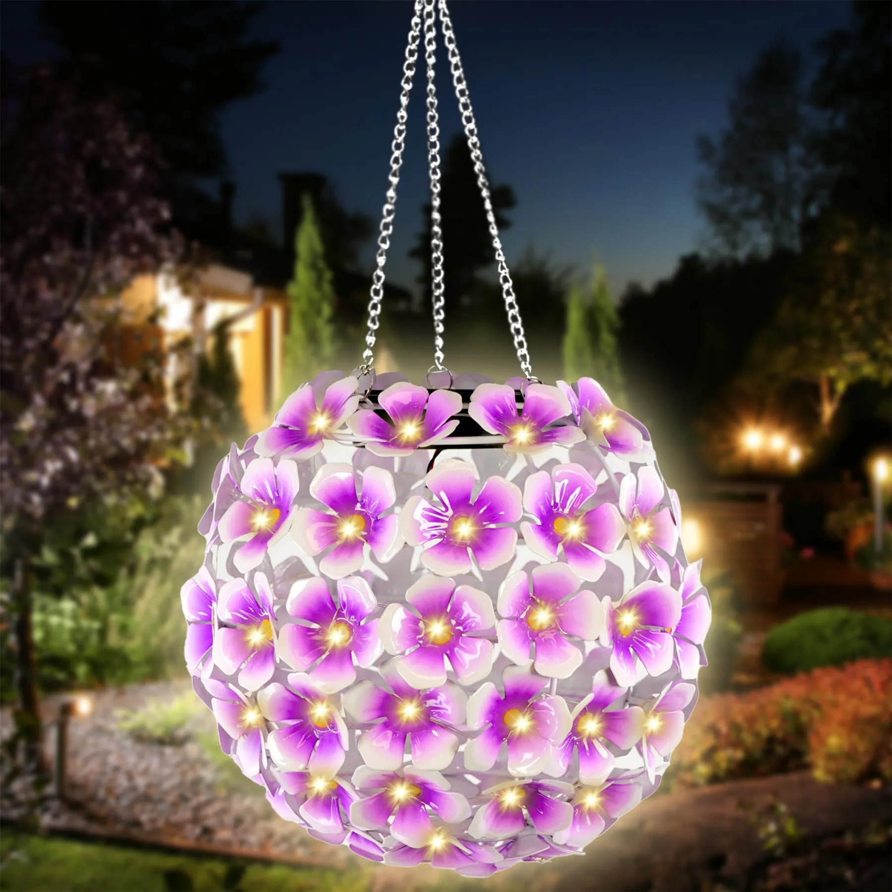 Solar Hanging Flower Ball Light