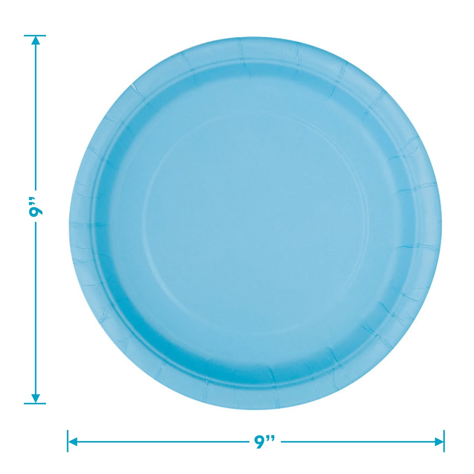 Solid Pale Blue Paper Dinner Plates and Luncheon Napkins for Blue Party Supplies and Baby Shower Decorations (Serves 16)