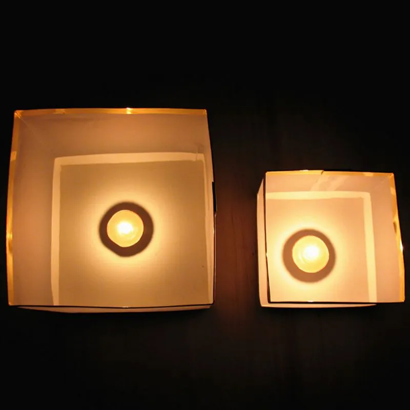 Square Lantern Paper Wishing floating Candle