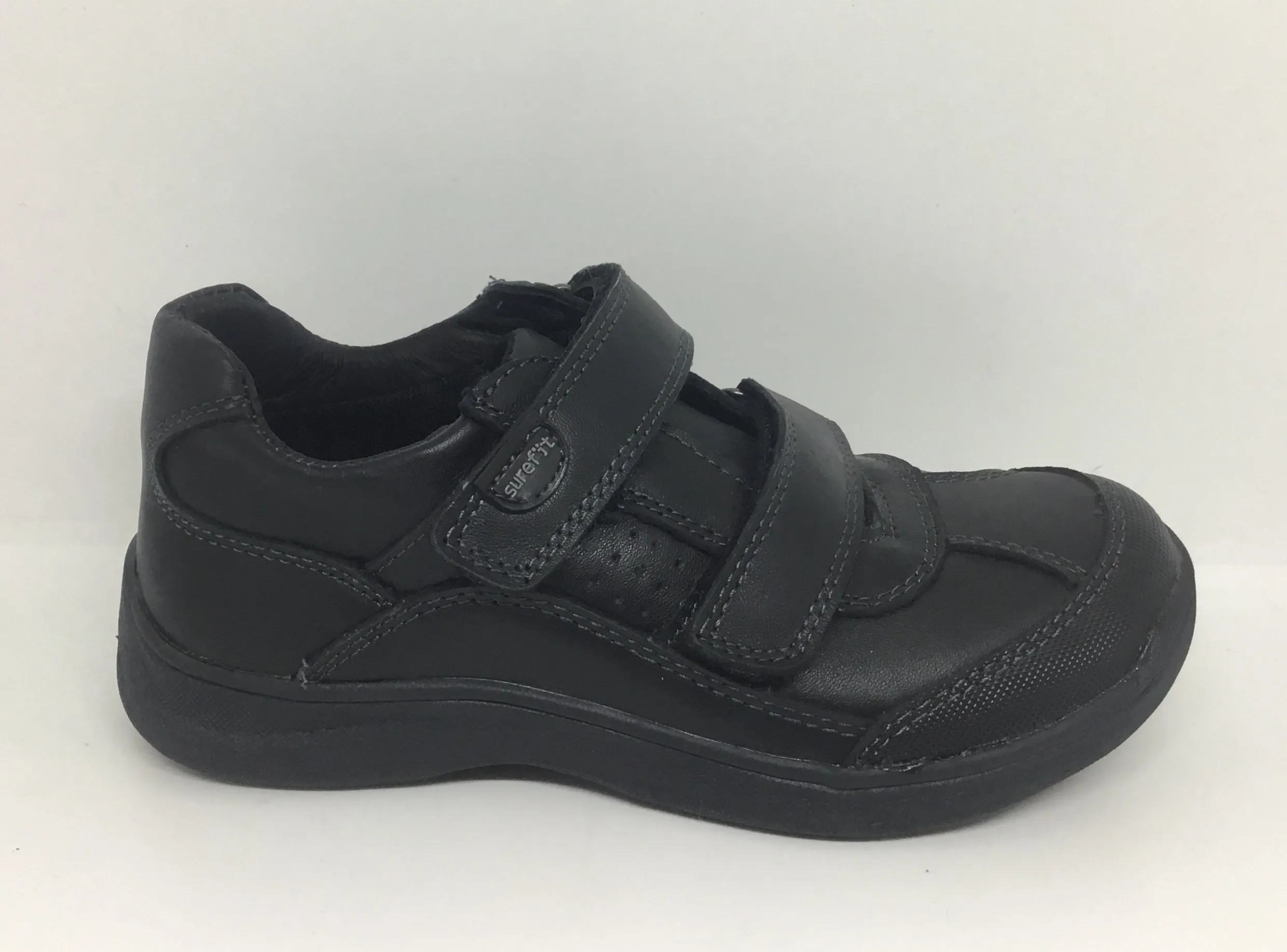 Surefit Bobby Black Leather School Shoe