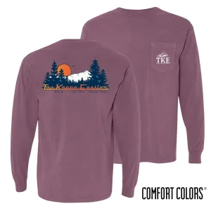 TKE Comfort Colors Berry Retro Wilderness Long Sleeve Pocket Tee