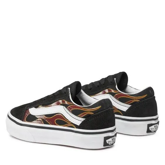 Vans Kid's Sk8-Hi Fire Reissue VLT LX Shoes - Black / Orange