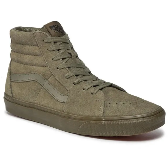 Vans Men's SK8-Hi Mono Suede Shoes - Olive Green