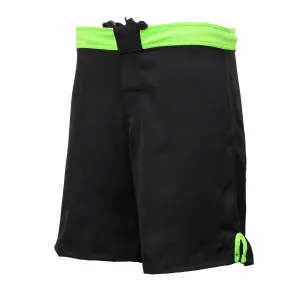 X-Fitness XFM7004 Men's Black and Green MMA Fight Shorts - BJJ, No Gi, Grappling, Jiu Jitsu Combat