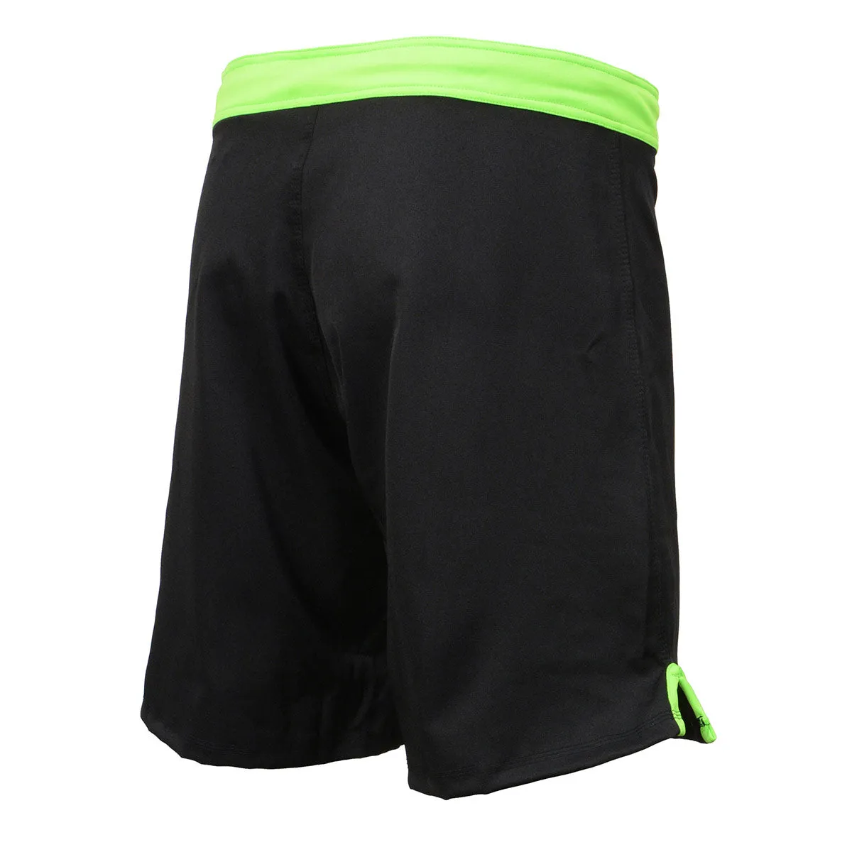 X-Fitness XFM7004 Men's Black and Green MMA Fight Shorts - BJJ, No Gi,