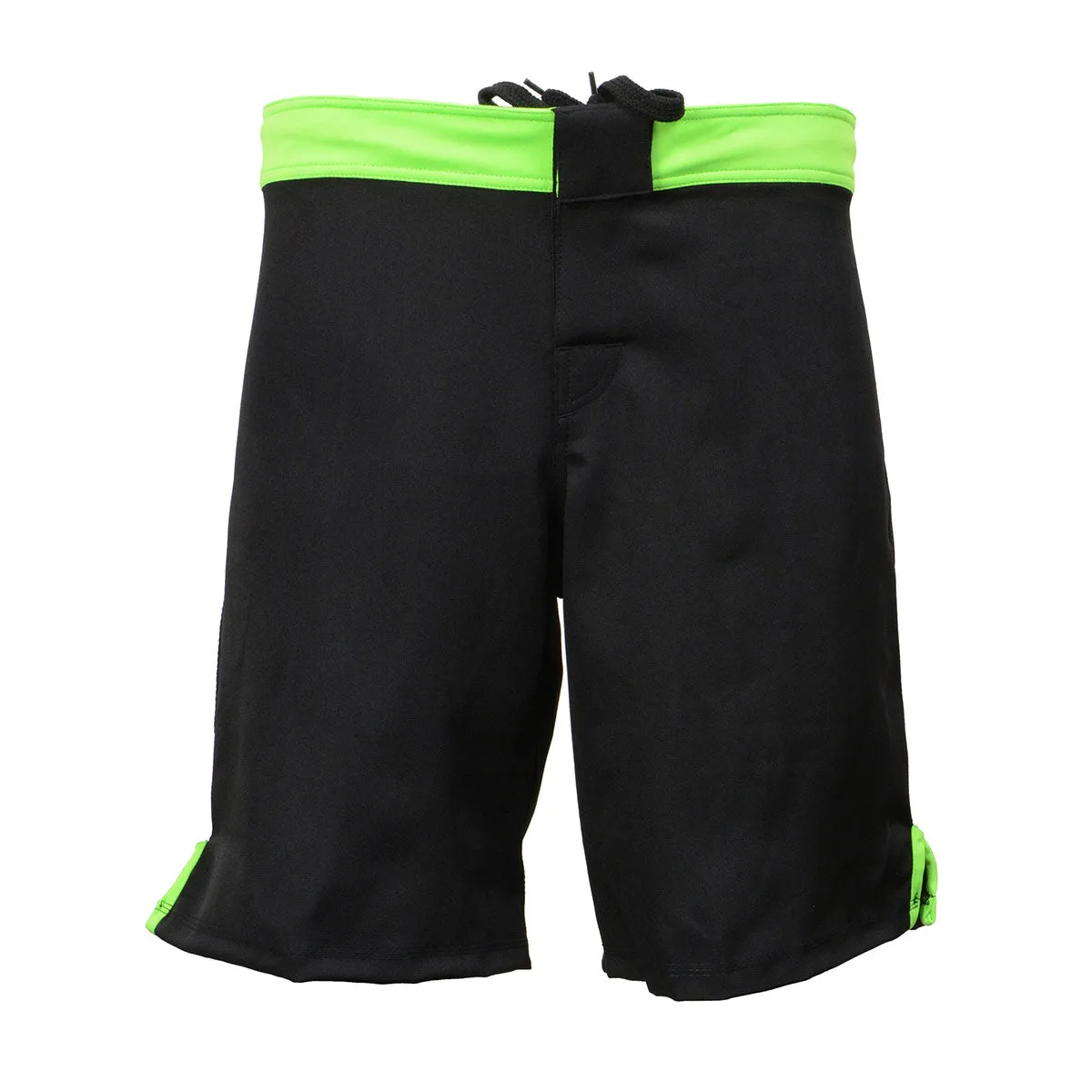 X-Fitness XFM7004 Men's Black and Green MMA Fight Shorts - BJJ, No Gi,